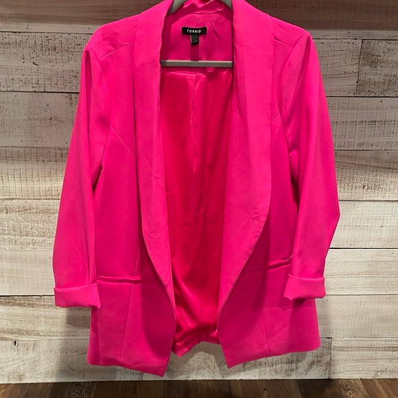 Torrid Hot Pink Oversized Blazer Size 1 - Picture 1 of 7